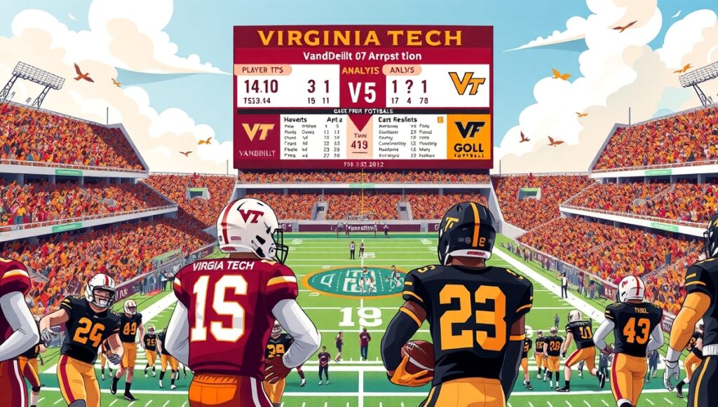 Virginia Tech Hokies football vs Vanderbilt football match player stats